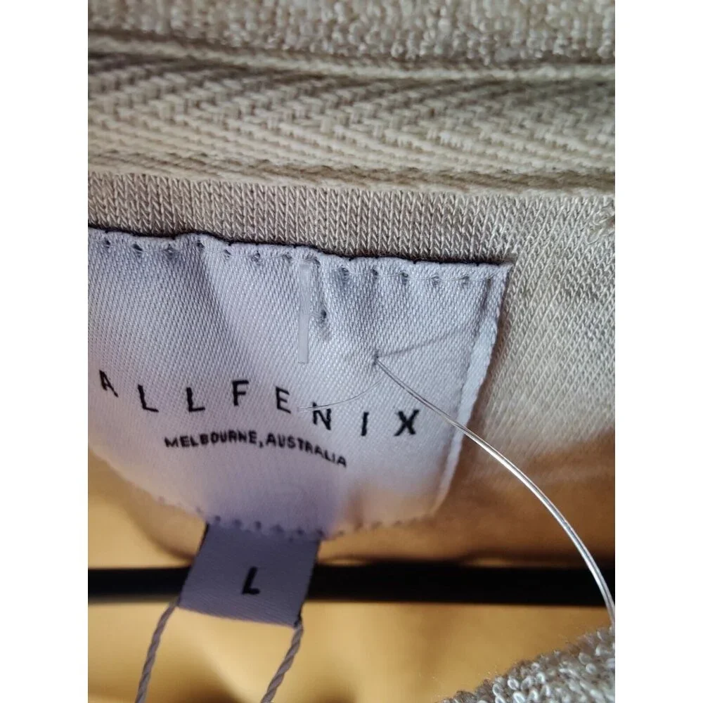 Allfenix Terry Towel Oatmeal‎ Pullover Casual Sweater Dolman Sleeve L NWT